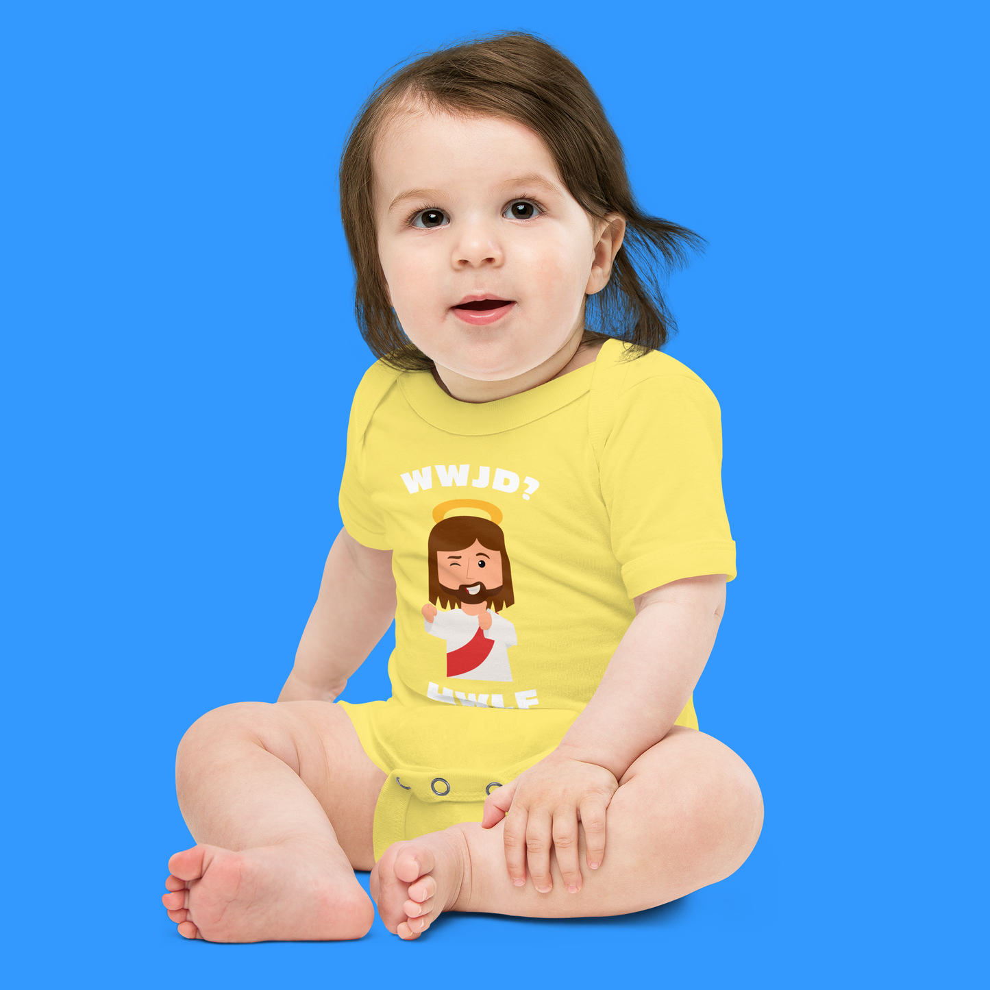 Baby Short Sleeve One Piece – WWJD? HWLF (six colors)