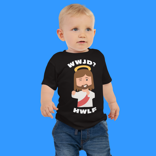 Baby Jersey Short Sleeve T-Shirt – WWJD? HWLF (three colors)