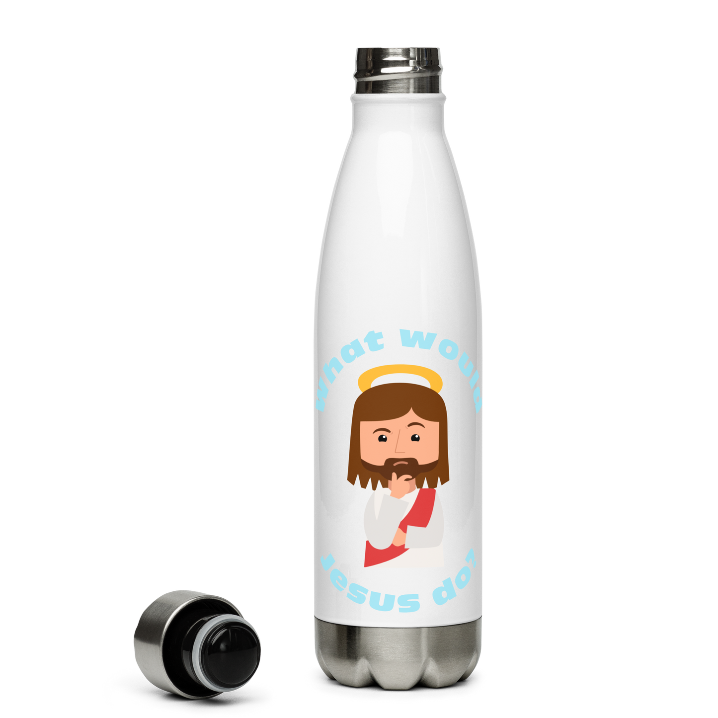 Stainless Steel Water Bottle – What would Jesus do? He would love first (17oz)