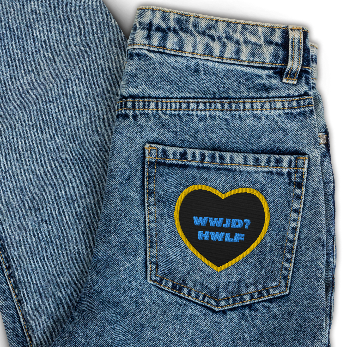 Embroidered Patch – WWJD? HWLF (two colors)