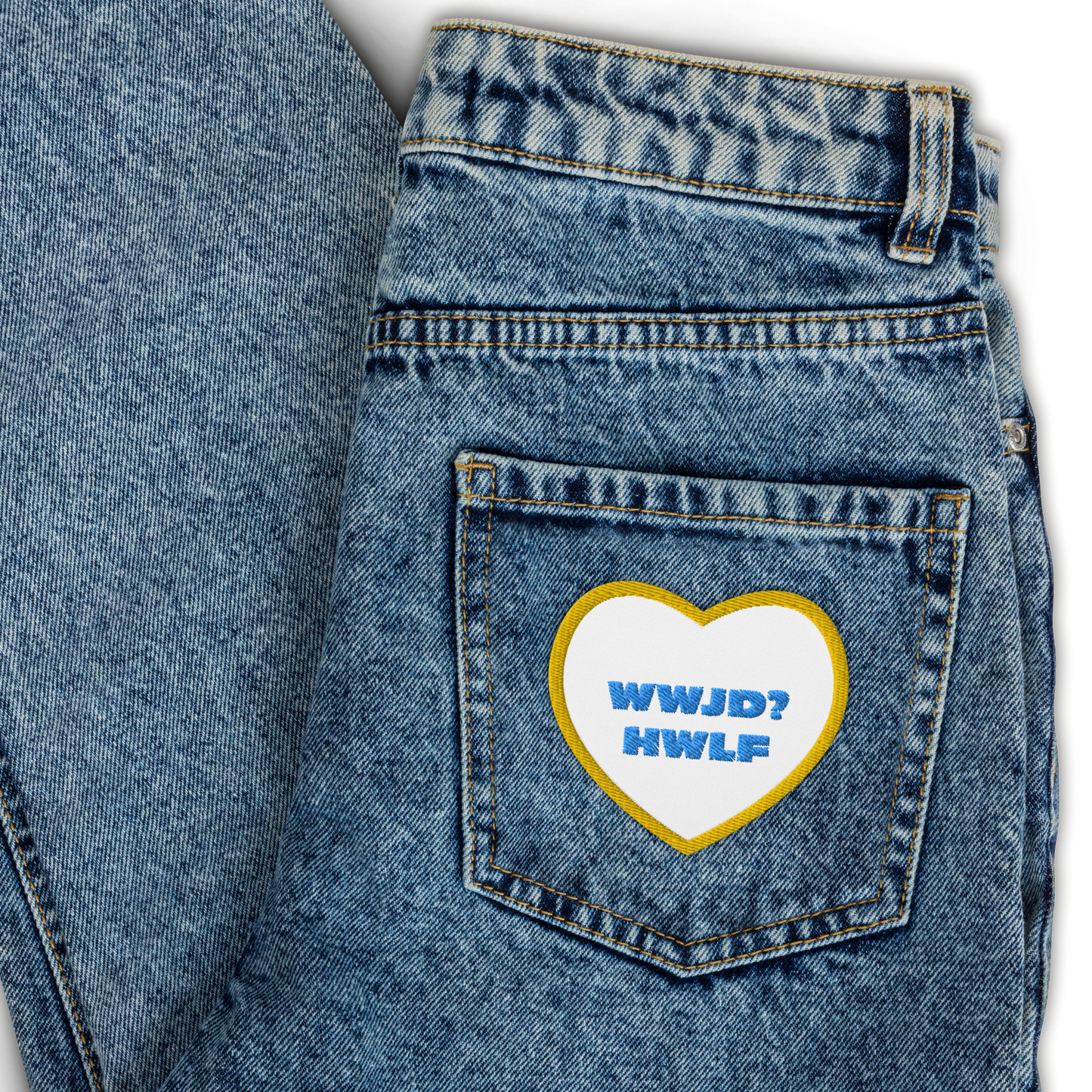 Embroidered Patch – WWJD? HWLF (two colors)