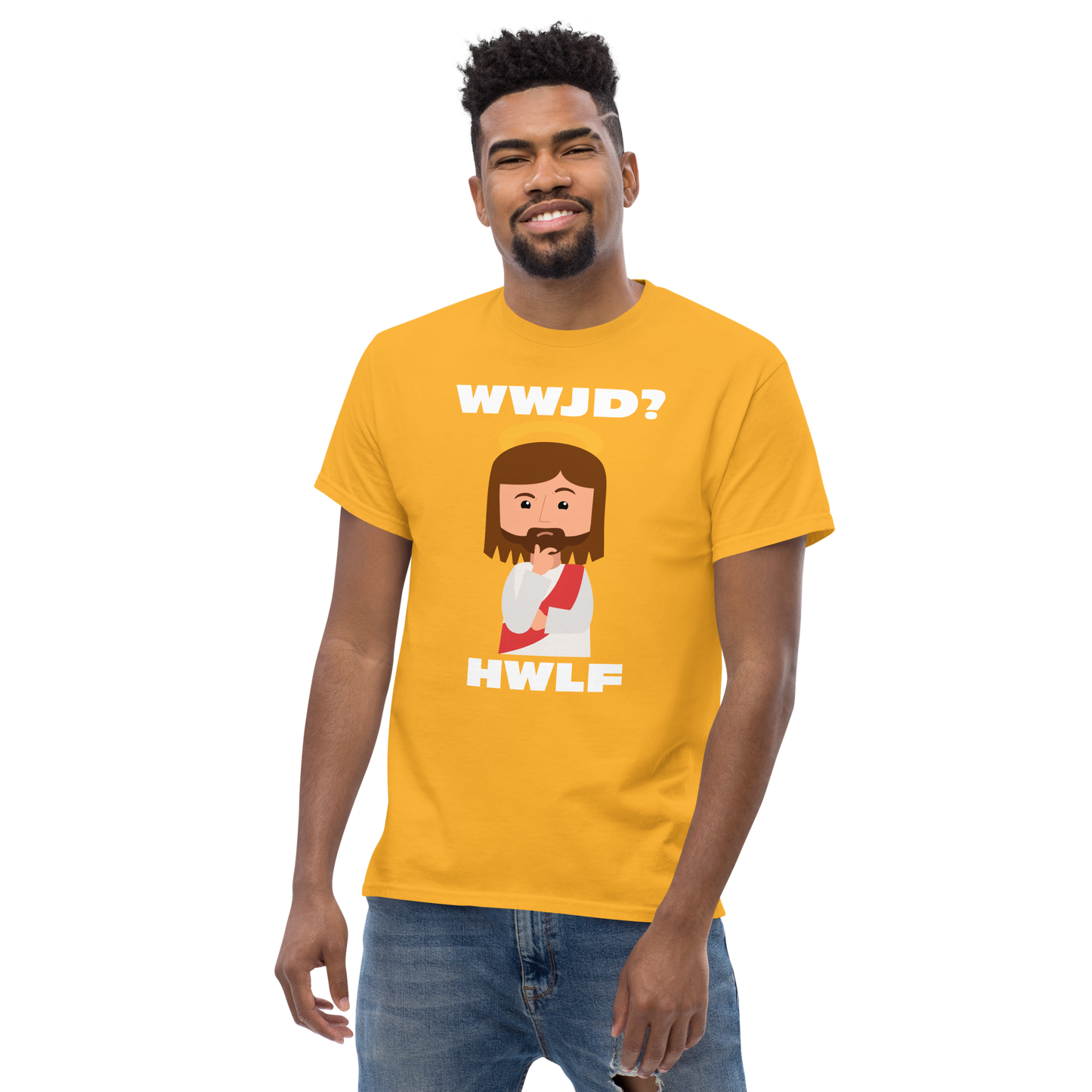 Classic T-Shirt – WWJD? HWLF (14 colors)