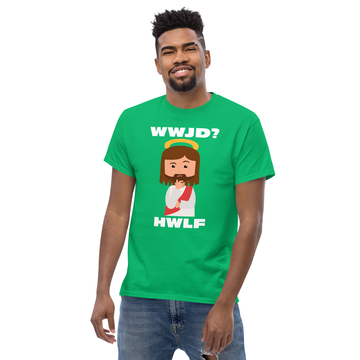 Classic T-Shirt – WWJD? HWLF (14 colors)