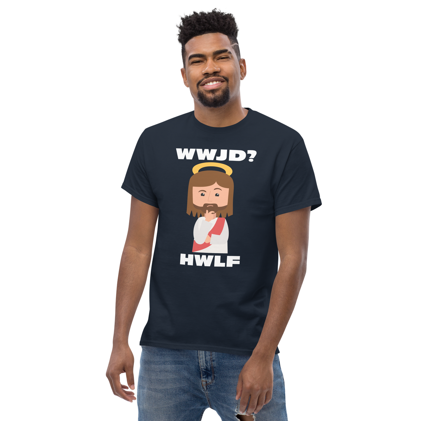 Classic T-Shirt – WWJD? HWLF (14 colors)