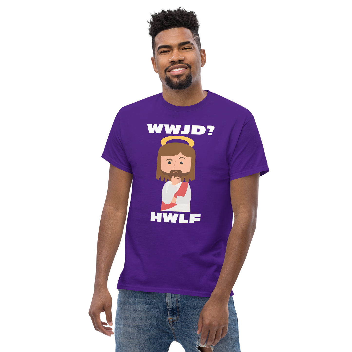 Classic T-Shirt – WWJD? HWLF (14 colors)