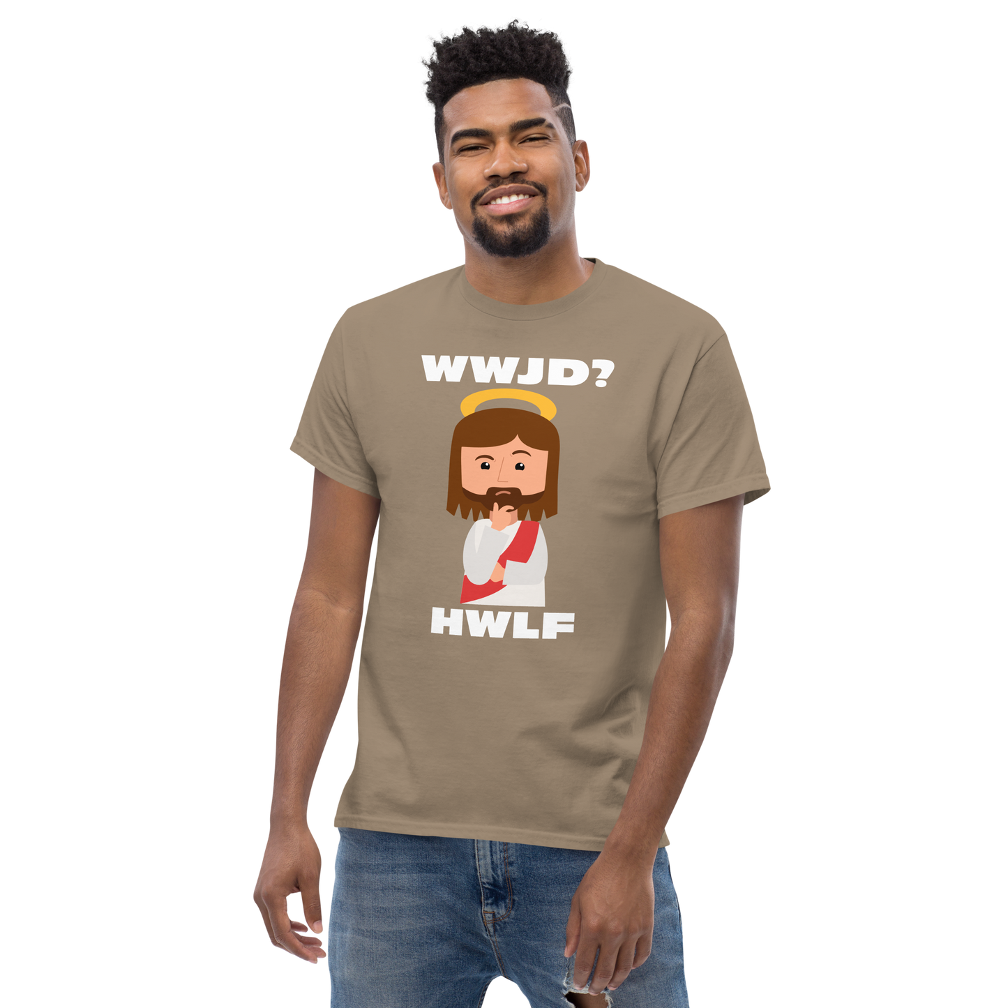 Classic T-Shirt – WWJD? HWLF (14 colors)