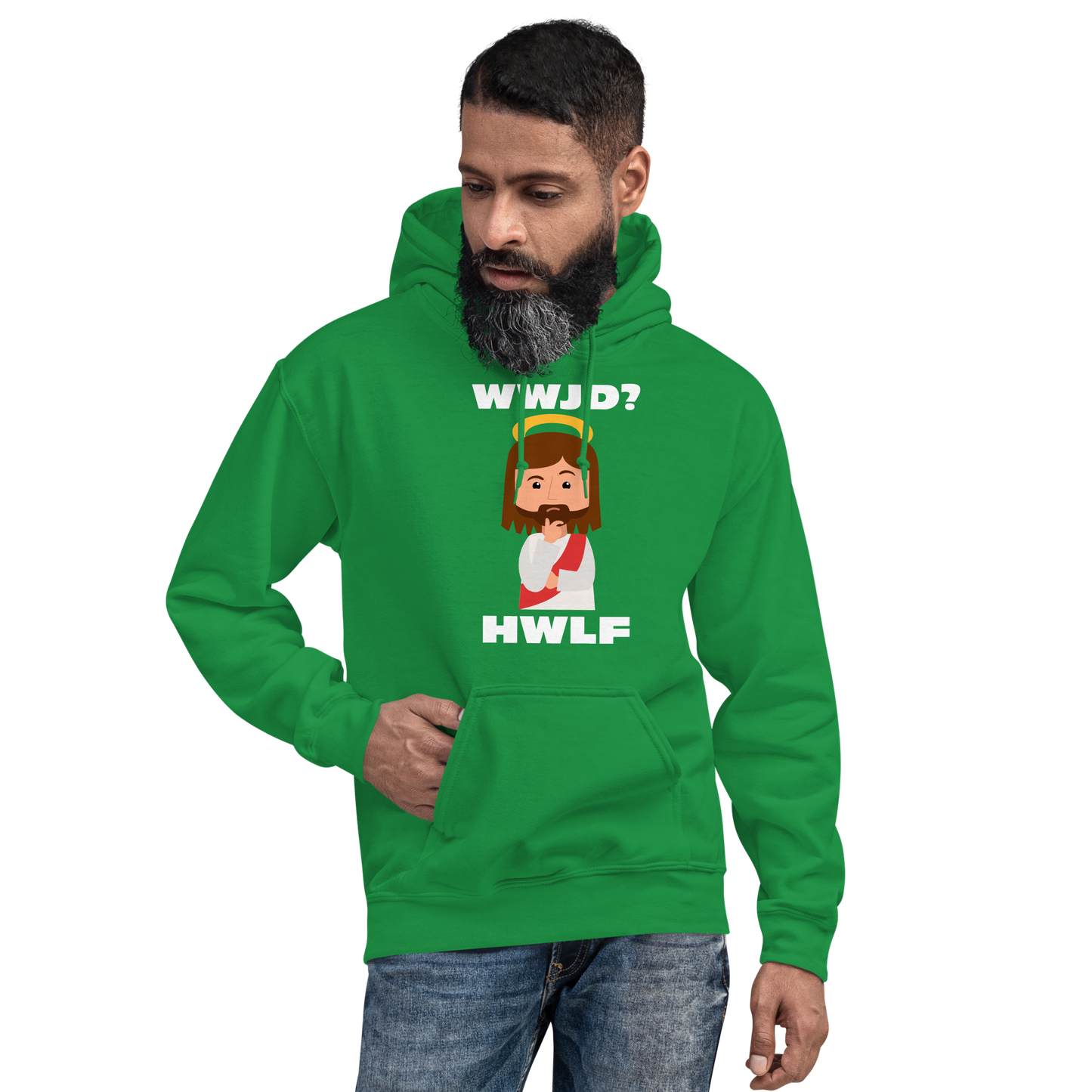 Unisex Hoodie – WWJD? HWLF (14 colors)