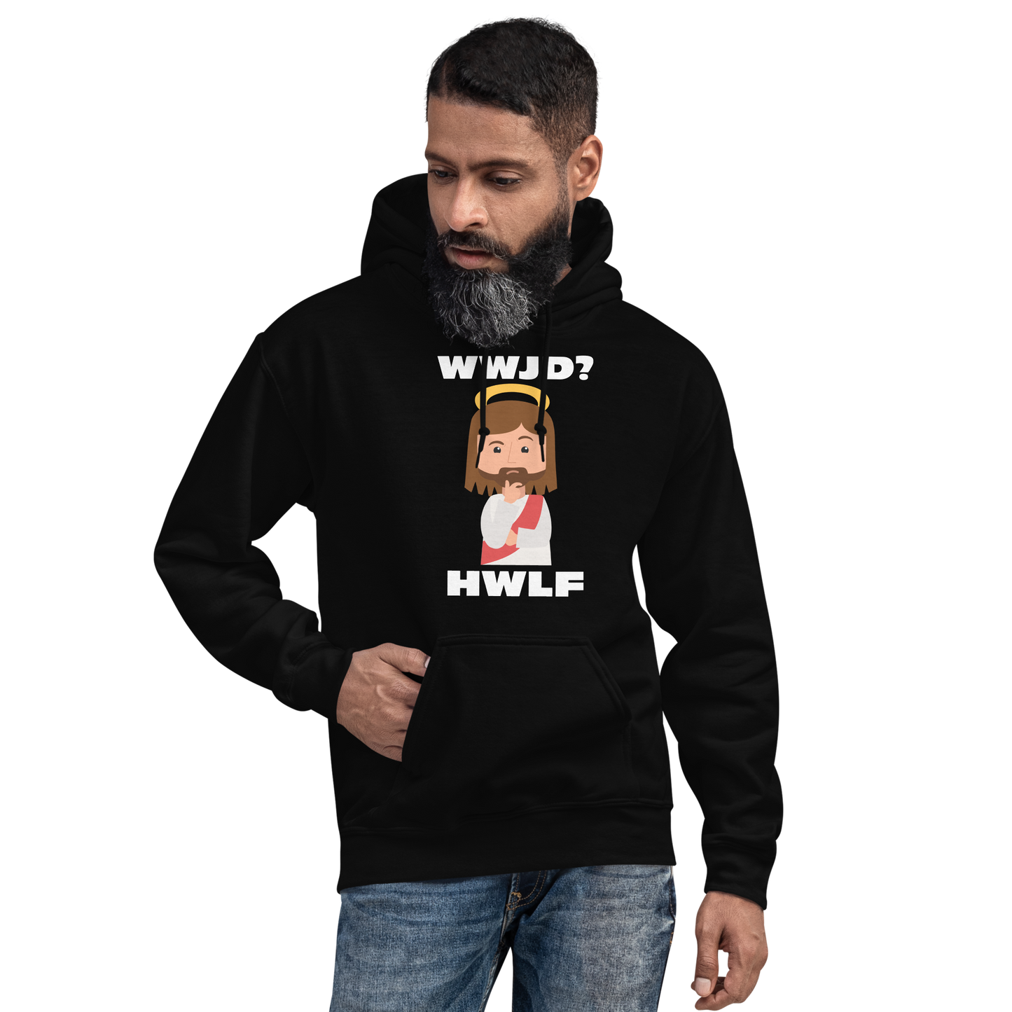 Unisex Hoodie – WWJD? HWLF (14 colors)