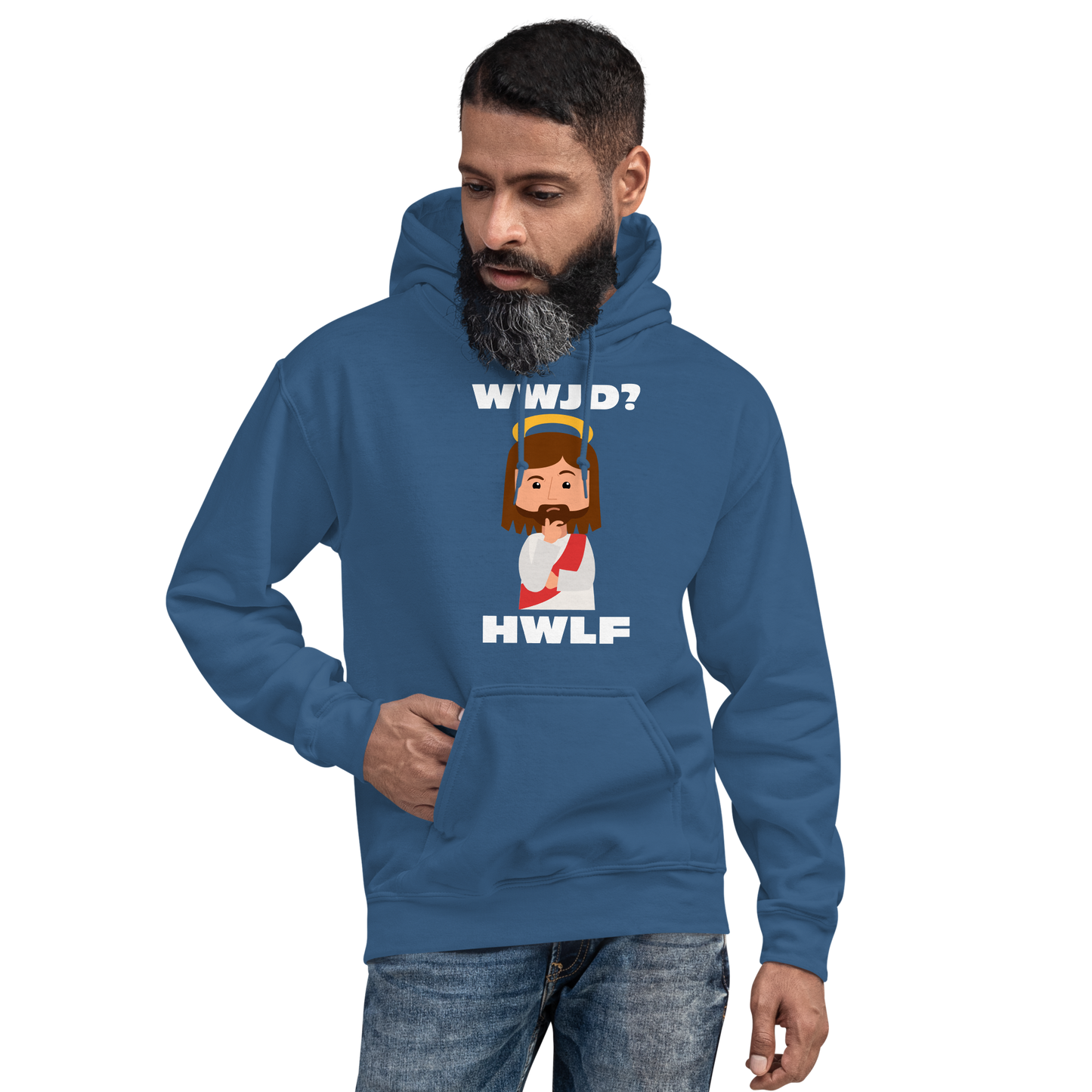 Unisex Hoodie – WWJD? HWLF (14 colors)