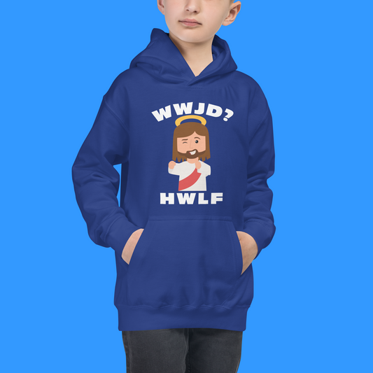 Kids' Hoodie – WWJD? HWLF (four colors)