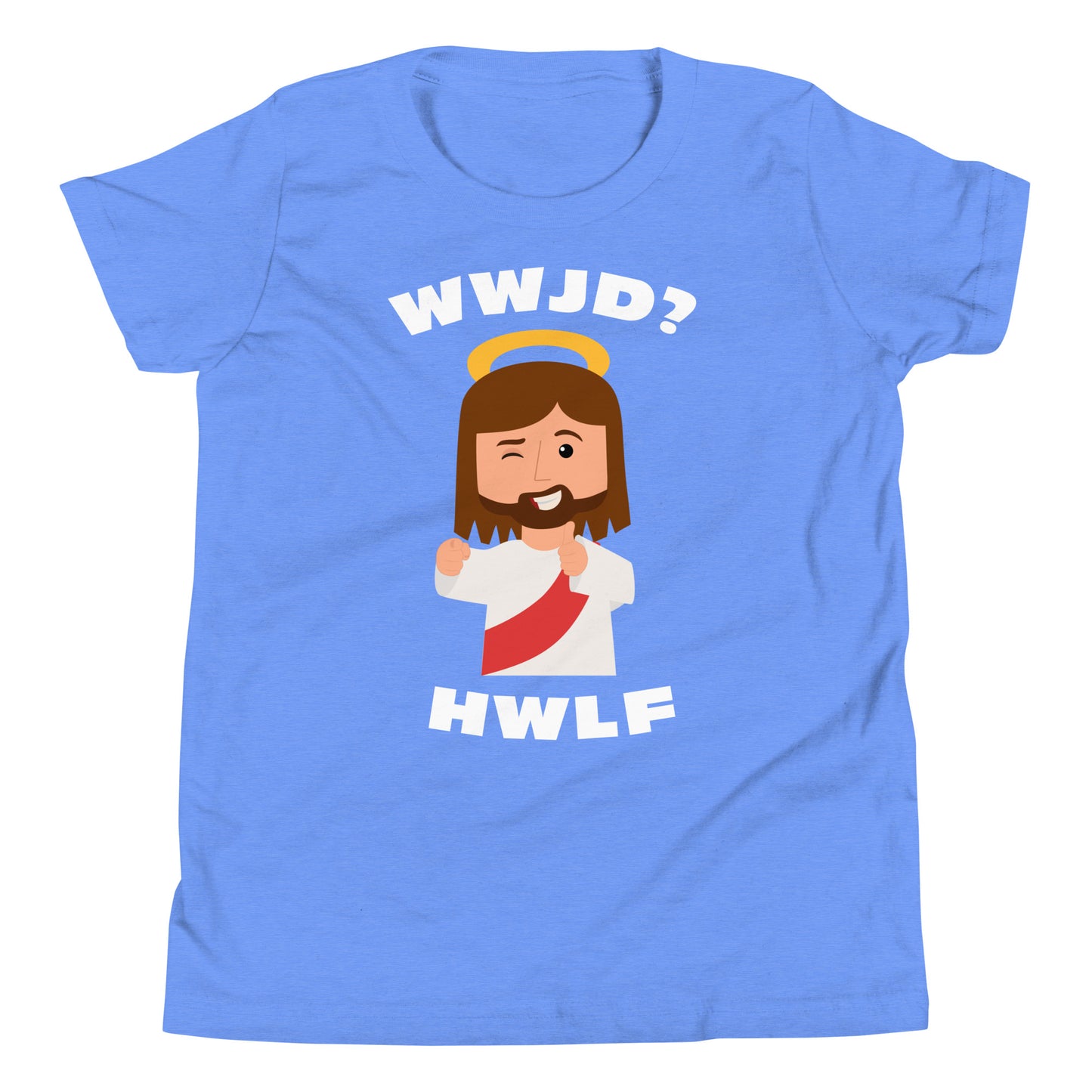 Youth Short Sleeve T-Shirt – WWJD? HWLF (10 colors)