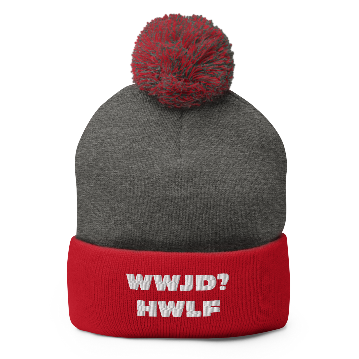 Pom-Pom Beanie – WWJD? HWLF (12 variations)