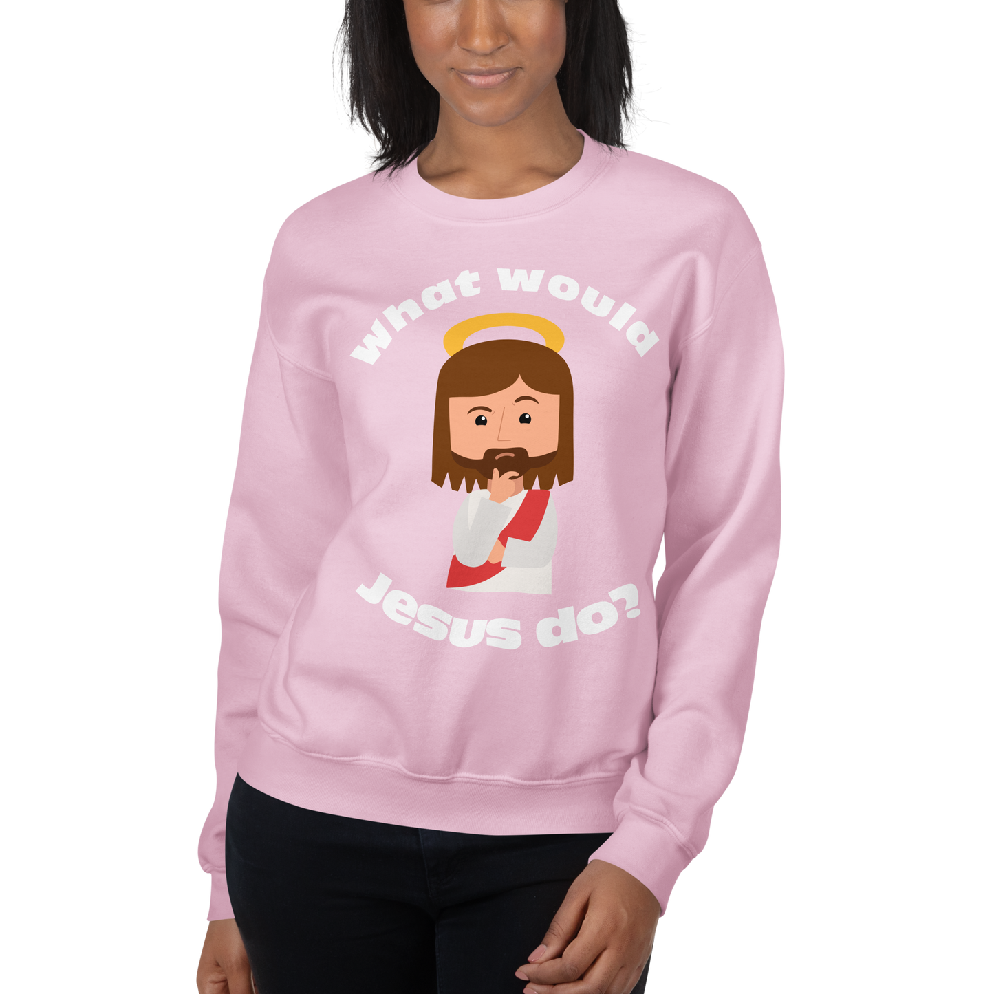 Unisex Sweatshirt – What would Jesus do? (12 colors)