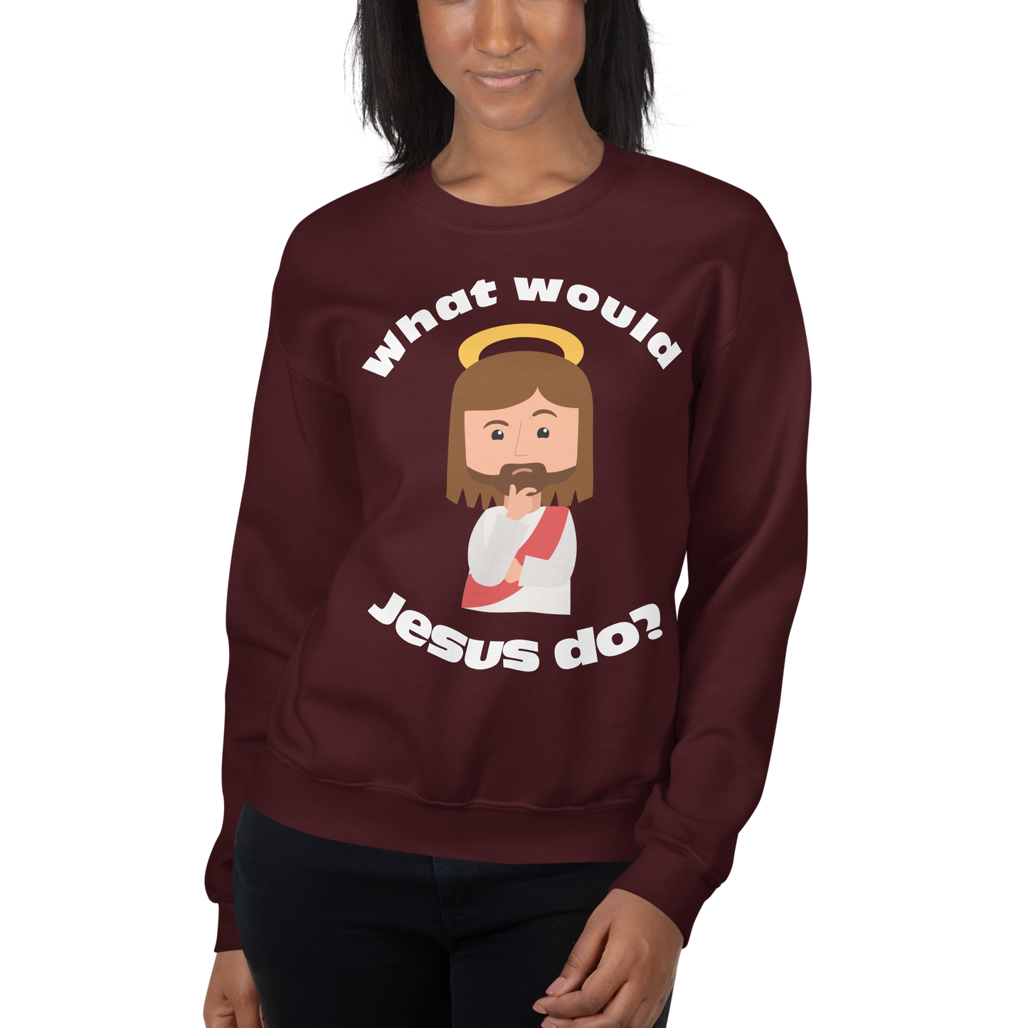 Unisex Sweatshirt – What would Jesus do? (12 colors)