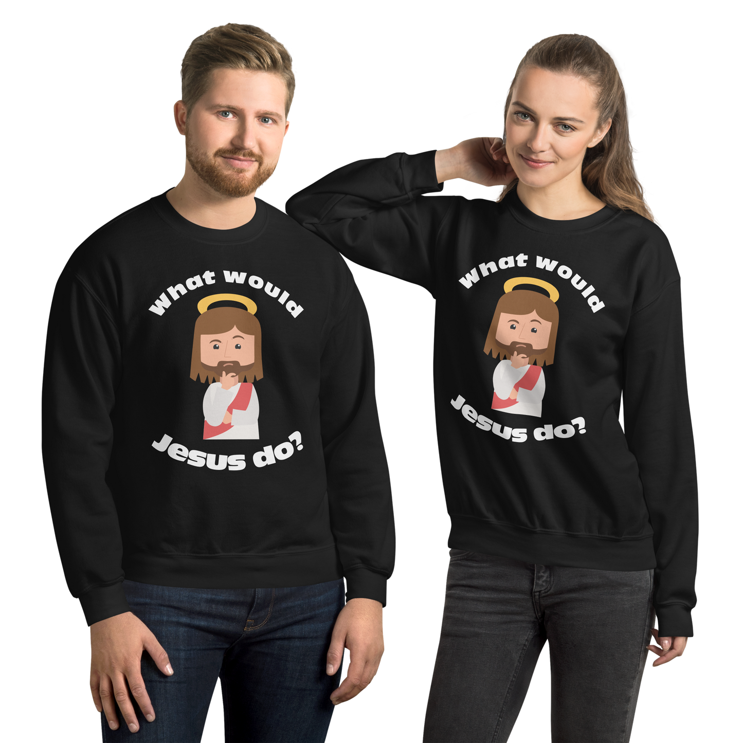 Unisex Sweatshirt – What would Jesus do? (12 colors)