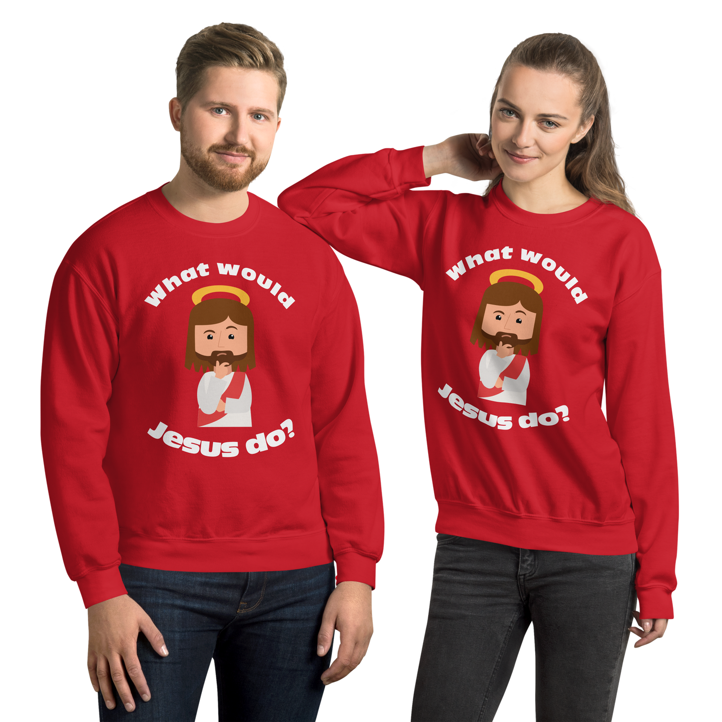 Unisex Sweatshirt – What would Jesus do? (12 colors)