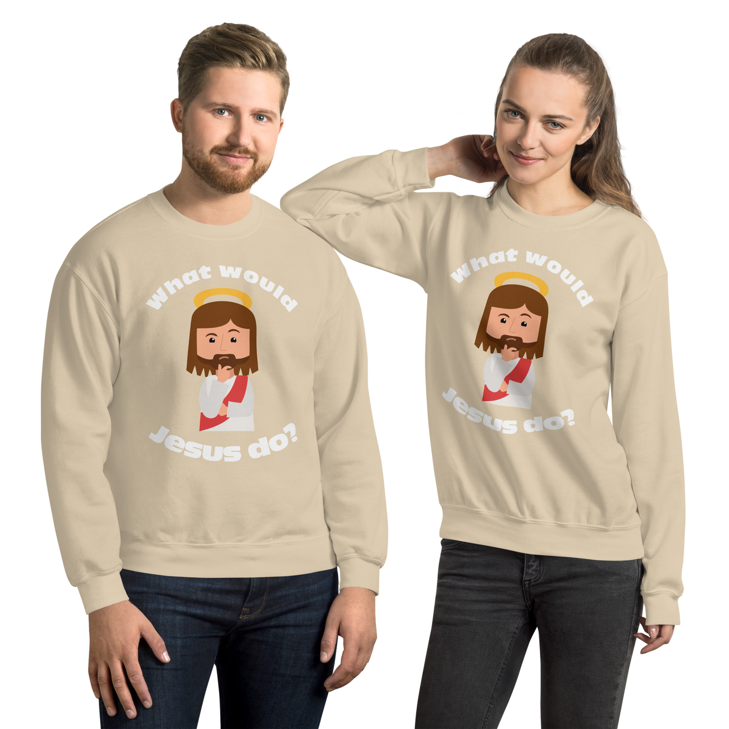 Unisex Sweatshirt – What would Jesus do? (12 colors)