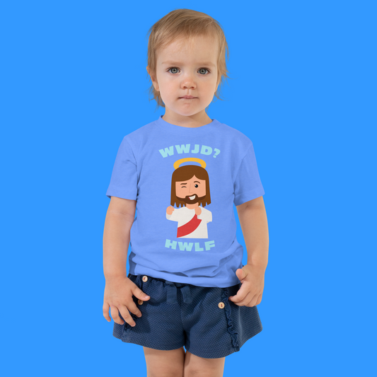 Toddler Short Sleeve T-Shirt – WWJD? HWLF (four colors)