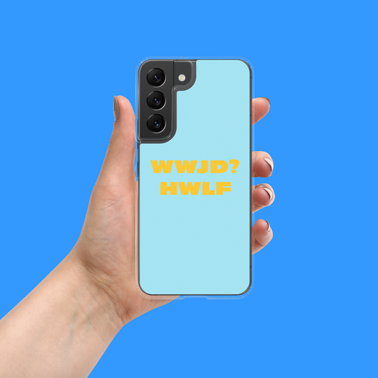 Samsung® Cases – WWJD? HWLF (blue/gold; available for most models)