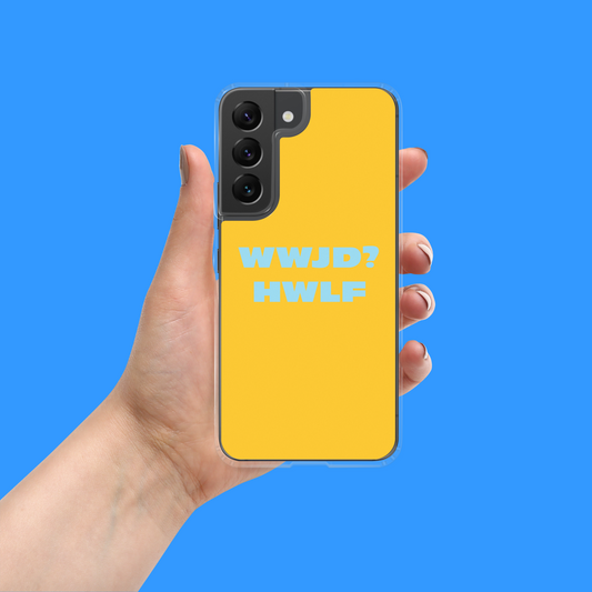 Samsung® Cases – WWJD? HWLF (gold/blue; available for most models)