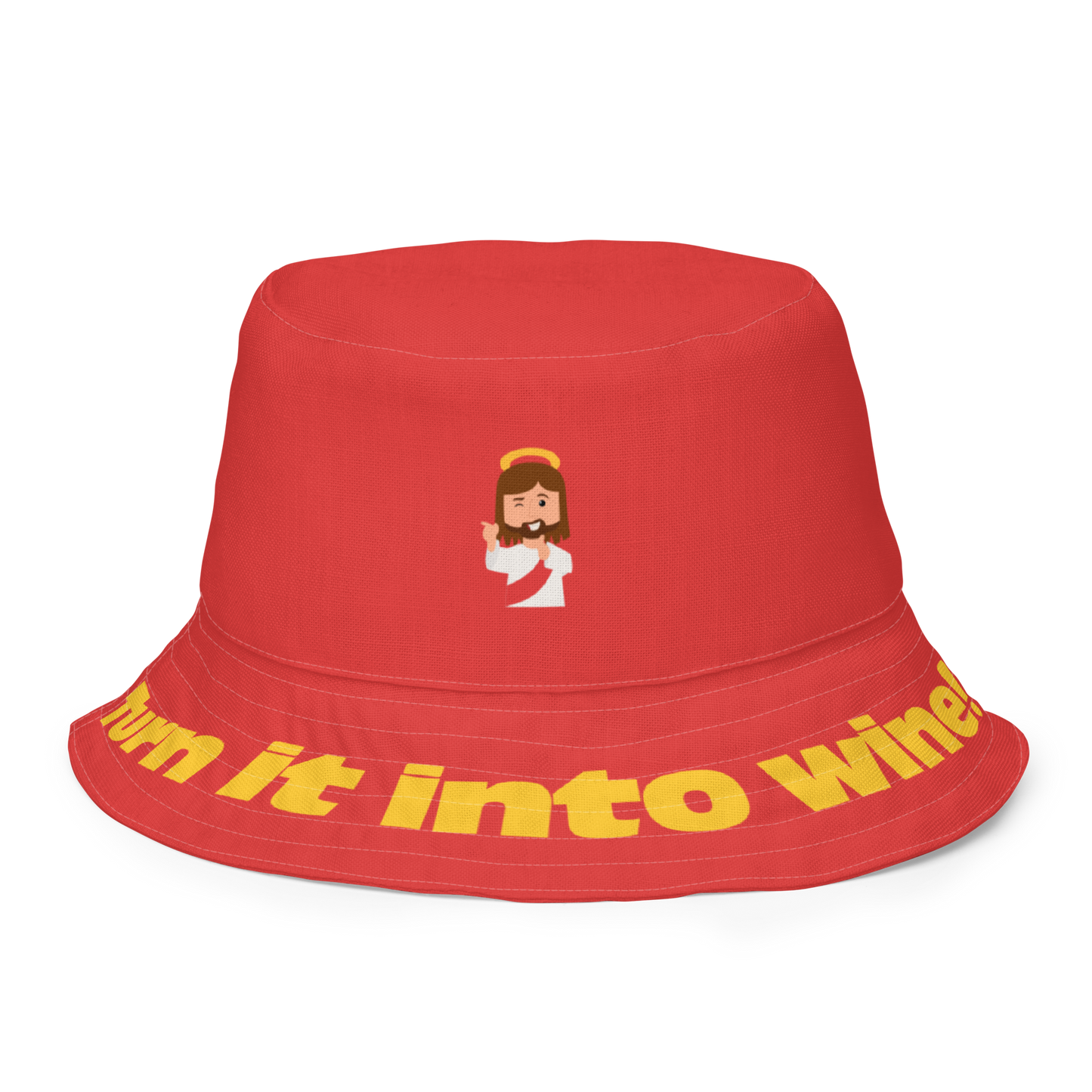 Reversible Bucket Hat – WWJD? Turn it into wine!