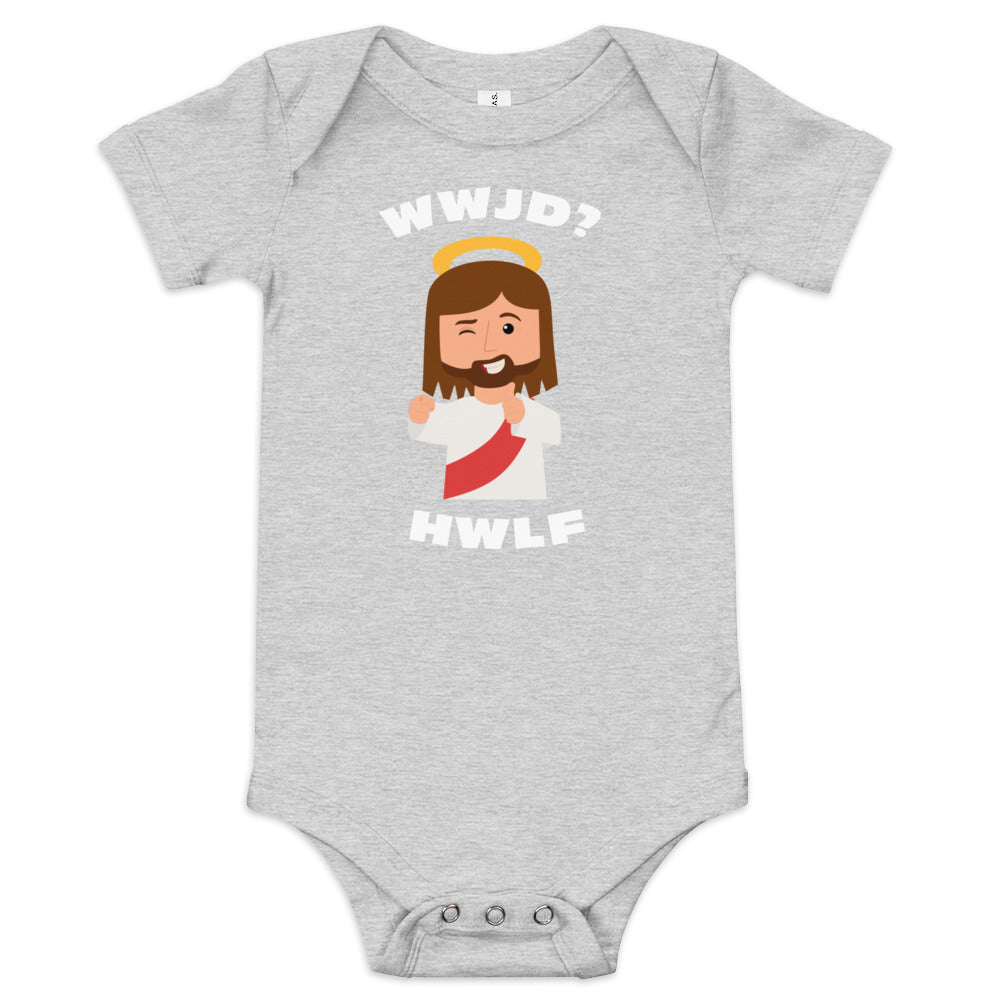 Baby Short Sleeve One Piece – WWJD? HWLF (six colors)