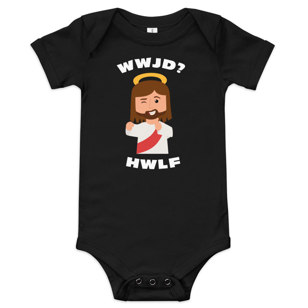 Baby Short Sleeve One Piece – WWJD? HWLF (six colors)