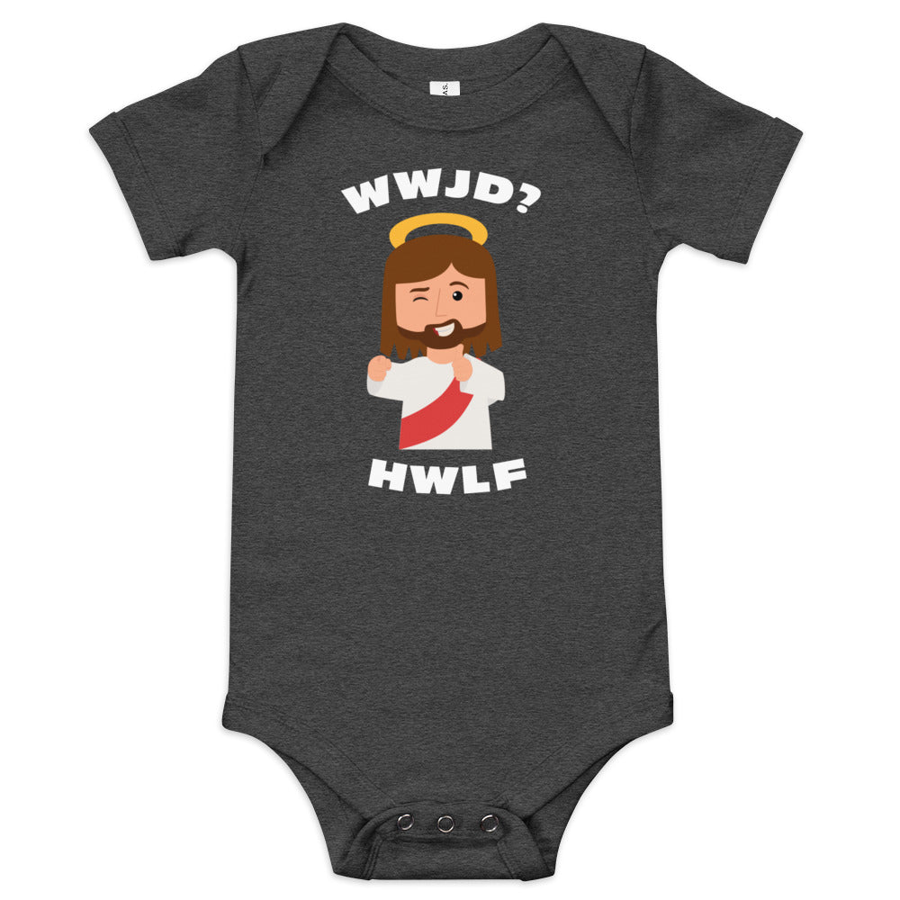 Baby Short Sleeve One Piece – WWJD? HWLF (six colors)