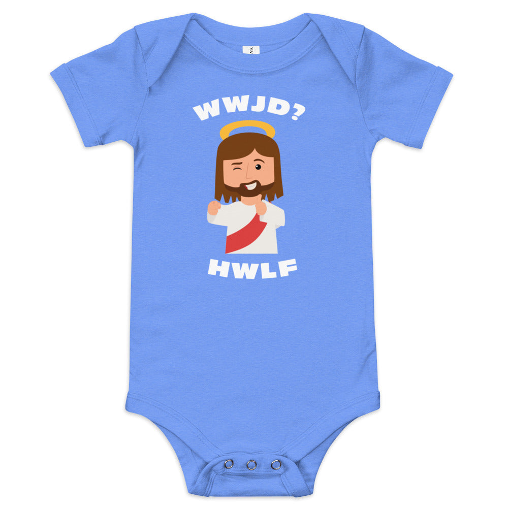 Baby Short Sleeve One Piece – WWJD? HWLF (six colors)