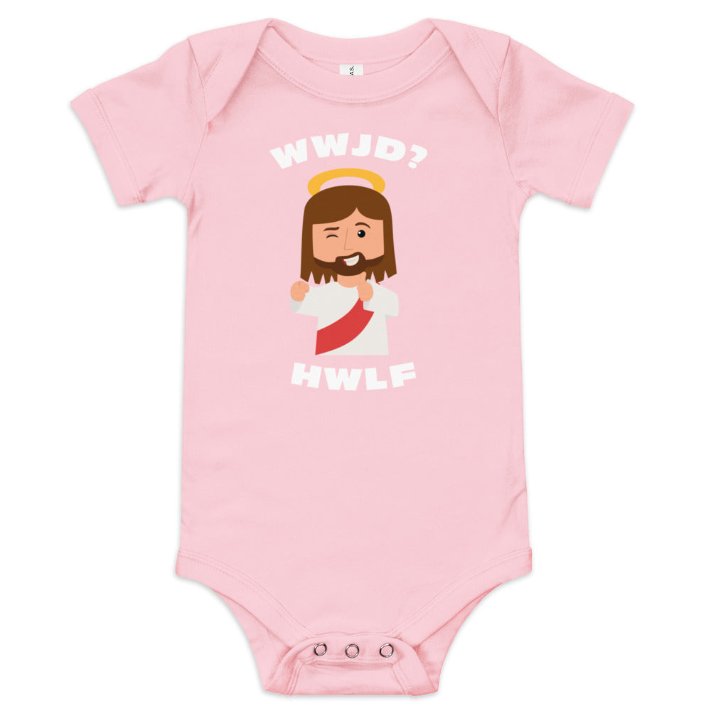 Baby Short Sleeve One Piece – WWJD? HWLF (six colors)