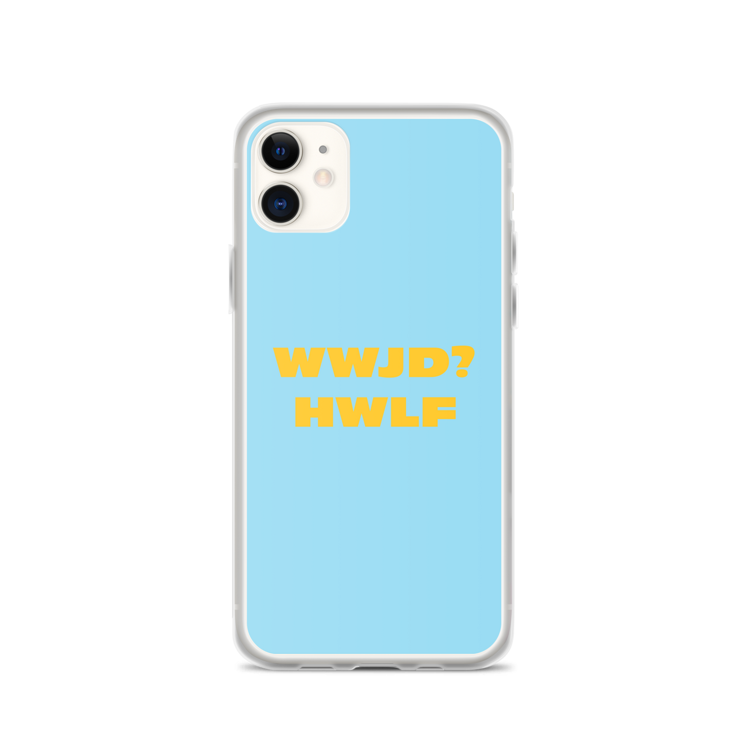 iPhone® Cases – WWJD? HWLF (blue/gold; available for most models)