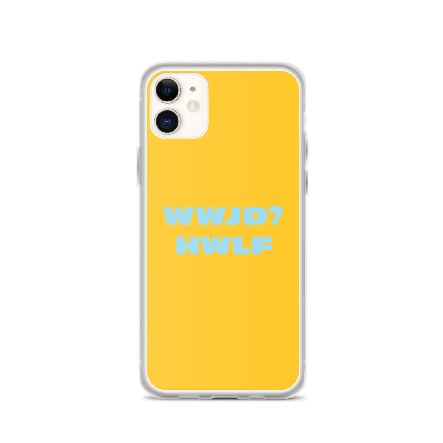 iPhone® Cases – WWJD? HWLF (gold/blue; available for most models)