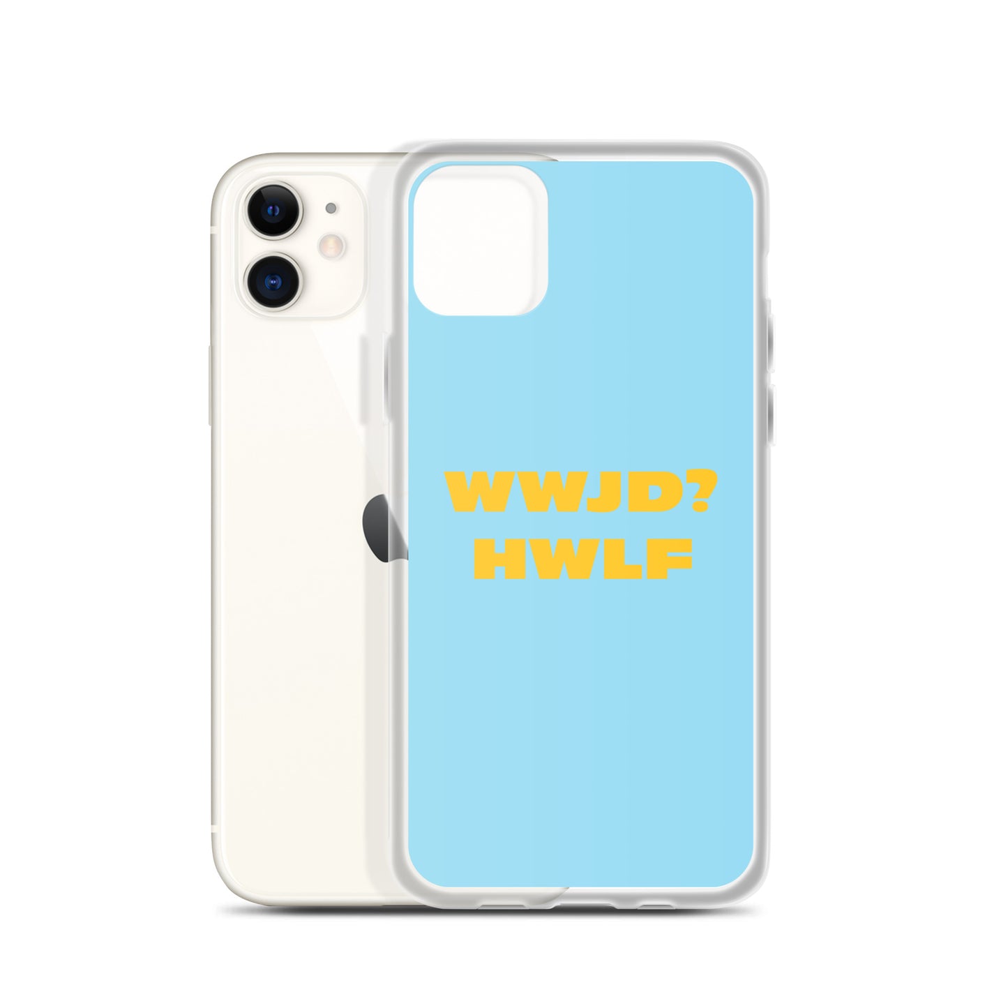 iPhone® Cases – WWJD? HWLF (blue/gold; available for most models)