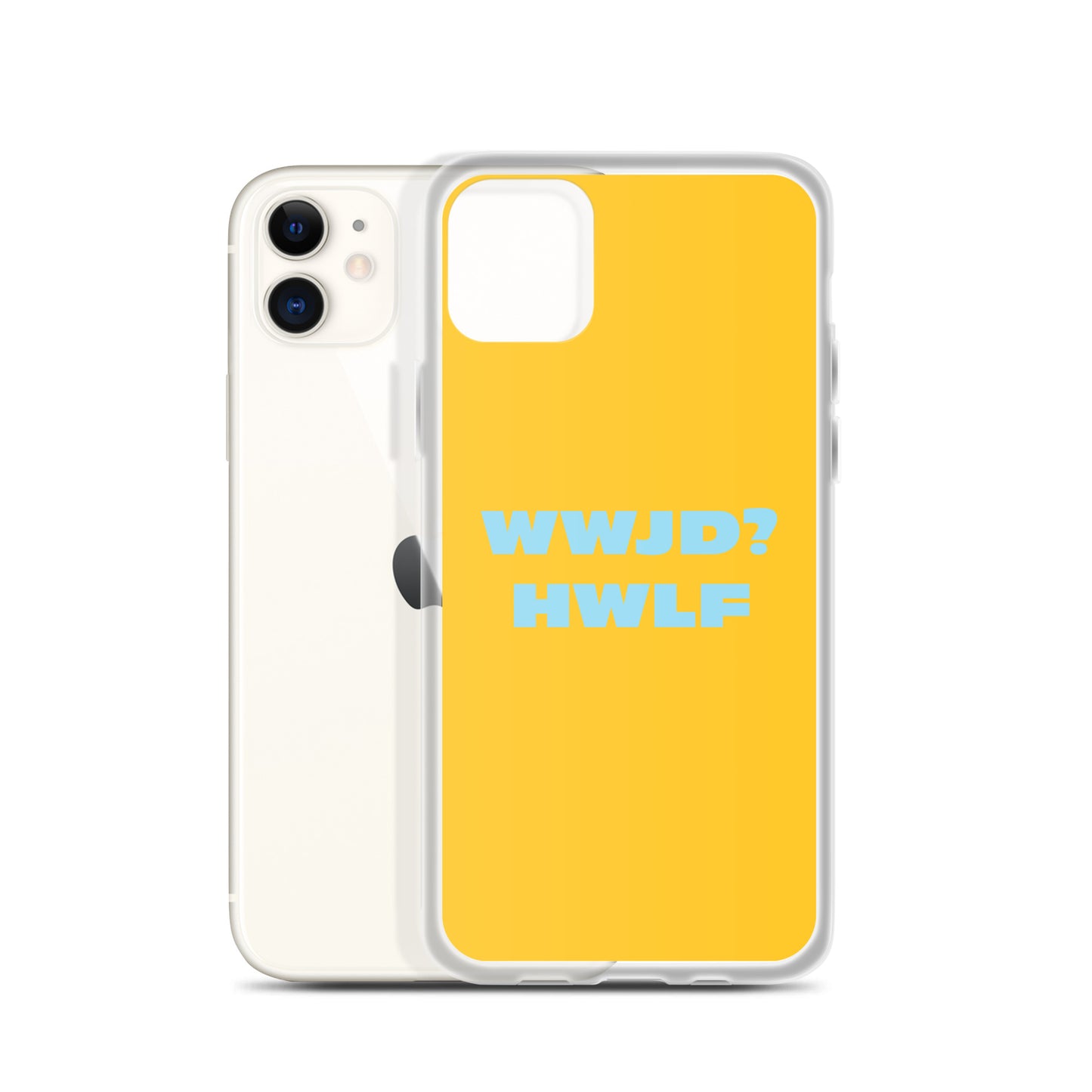 iPhone® Cases – WWJD? HWLF (gold/blue; available for most models)