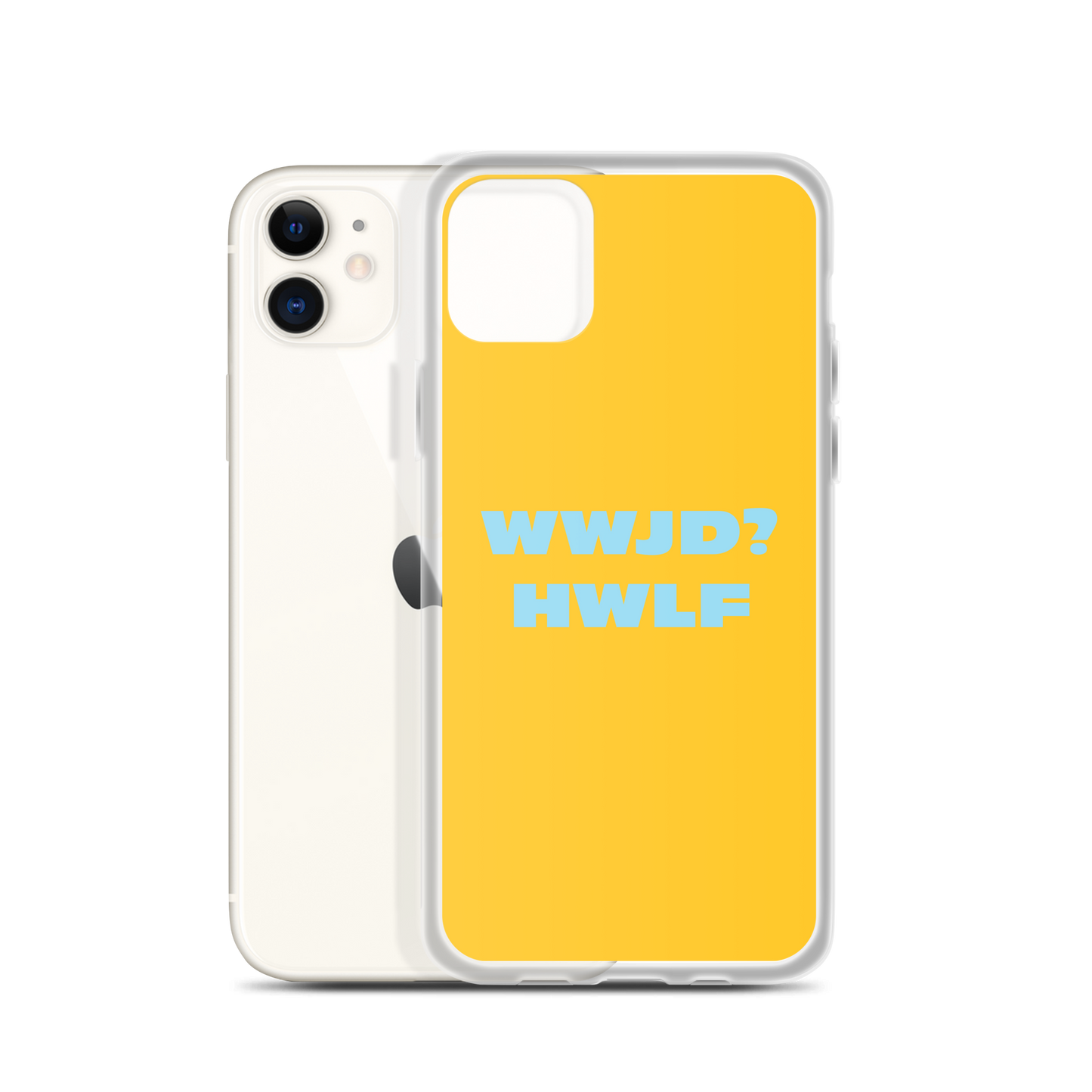 iPhone® Cases – WWJD? HWLF (gold/blue; available for most models)