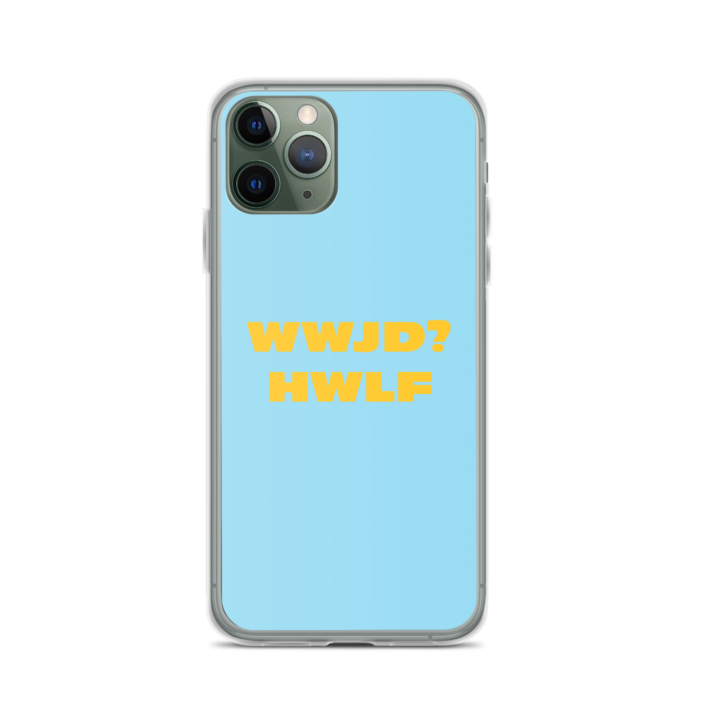 iPhone® Cases – WWJD? HWLF (blue/gold; available for most models)