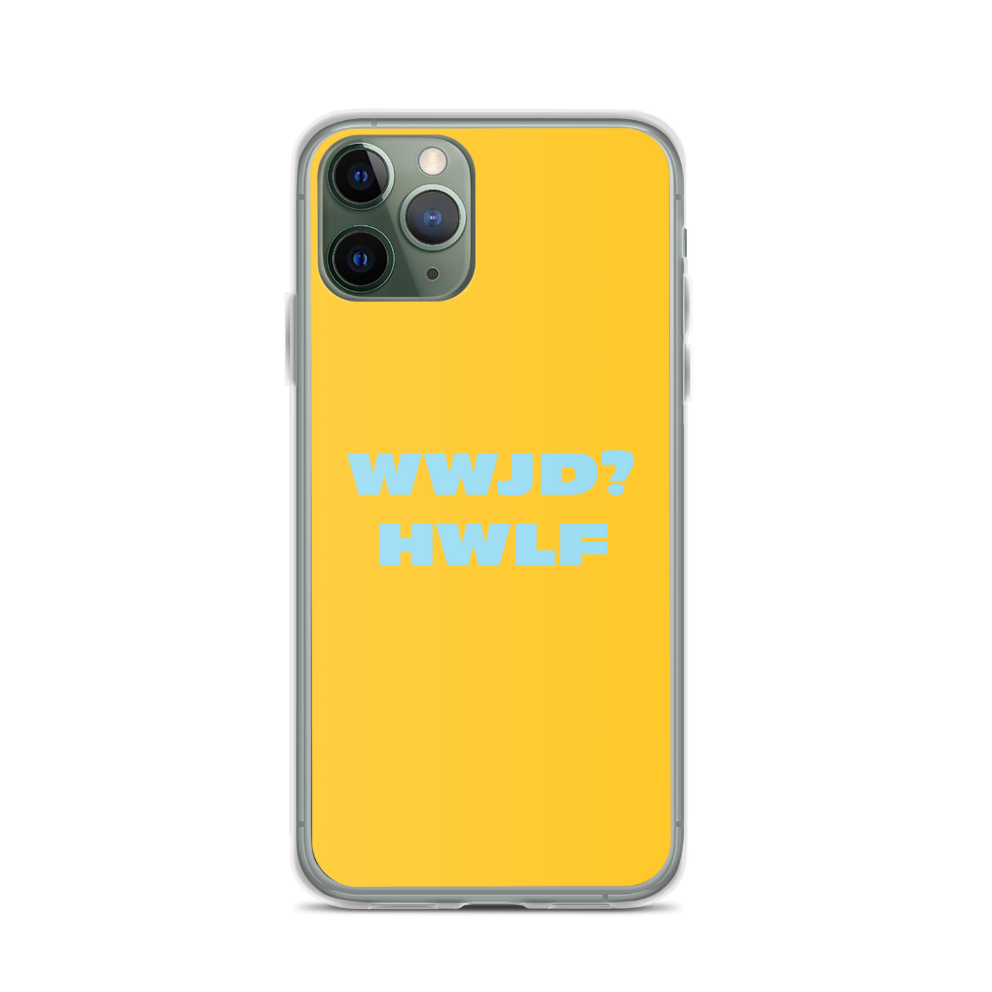 iPhone® Cases – WWJD? HWLF (gold/blue; available for most models)