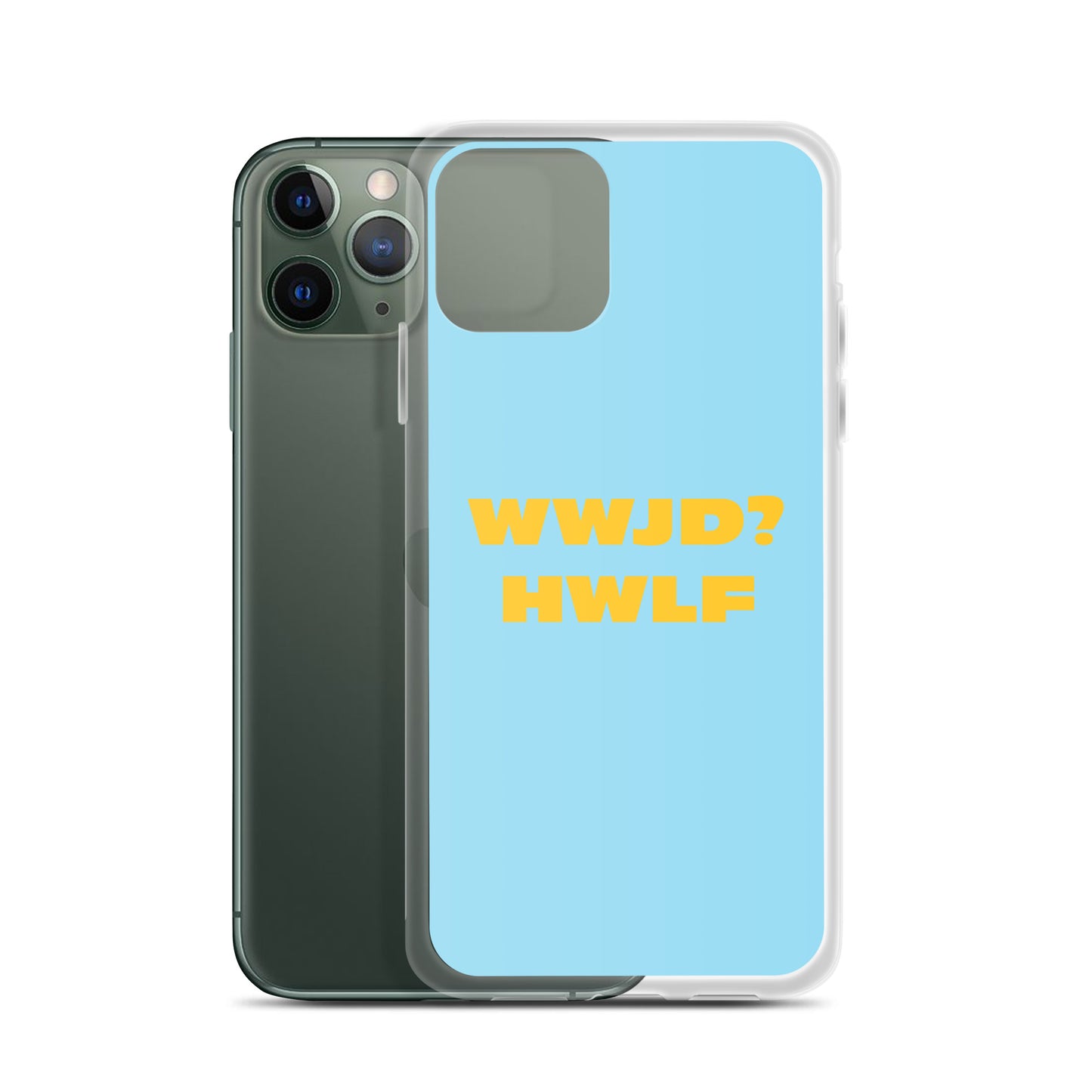 iPhone® Cases – WWJD? HWLF (blue/gold; available for most models)