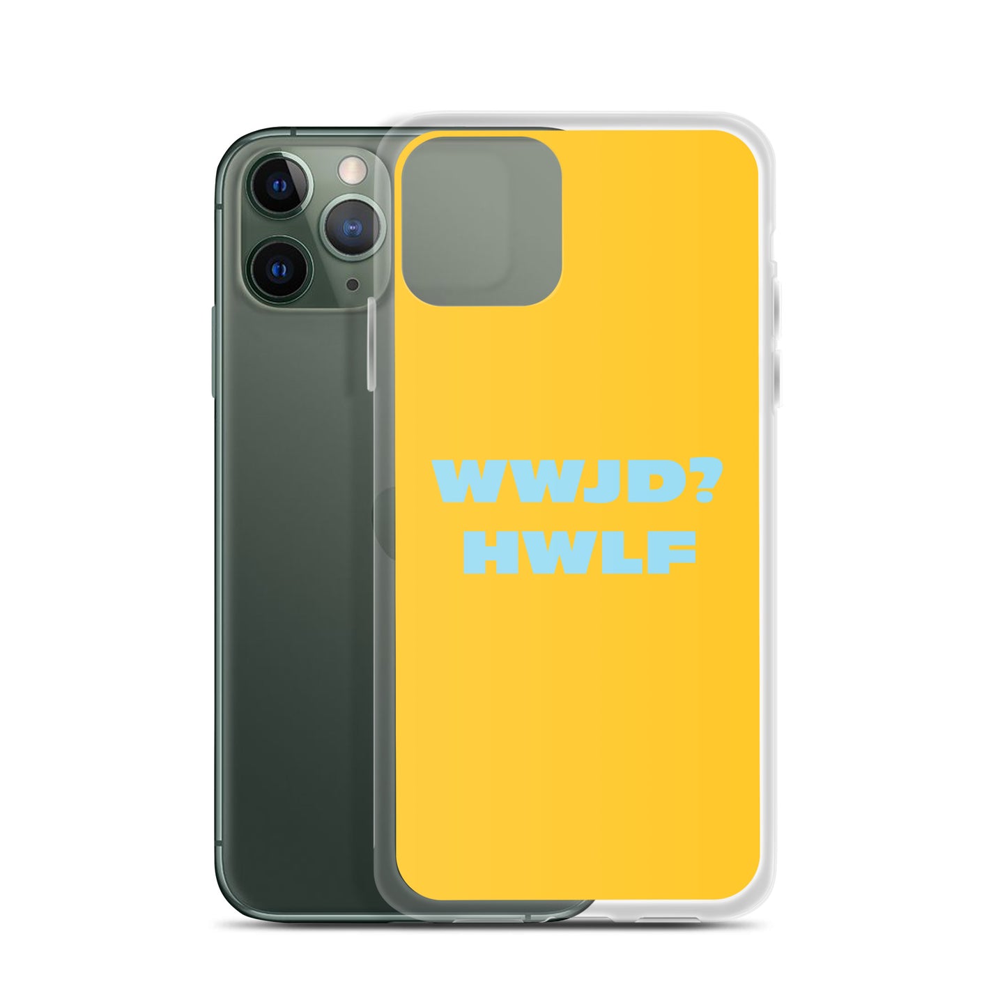 iPhone® Cases – WWJD? HWLF (gold/blue; available for most models)