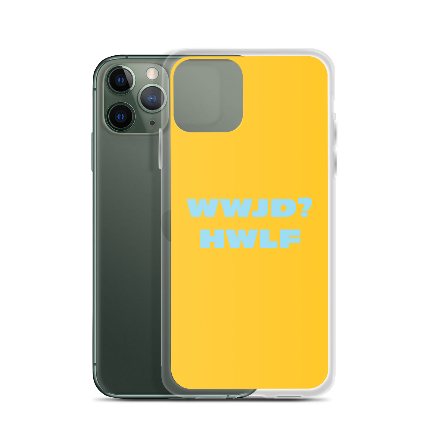 iPhone® Cases – WWJD? HWLF (gold/blue; available for most models)