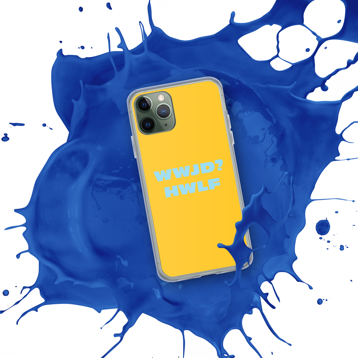 iPhone® Cases – WWJD? HWLF (gold/blue; available for most models)