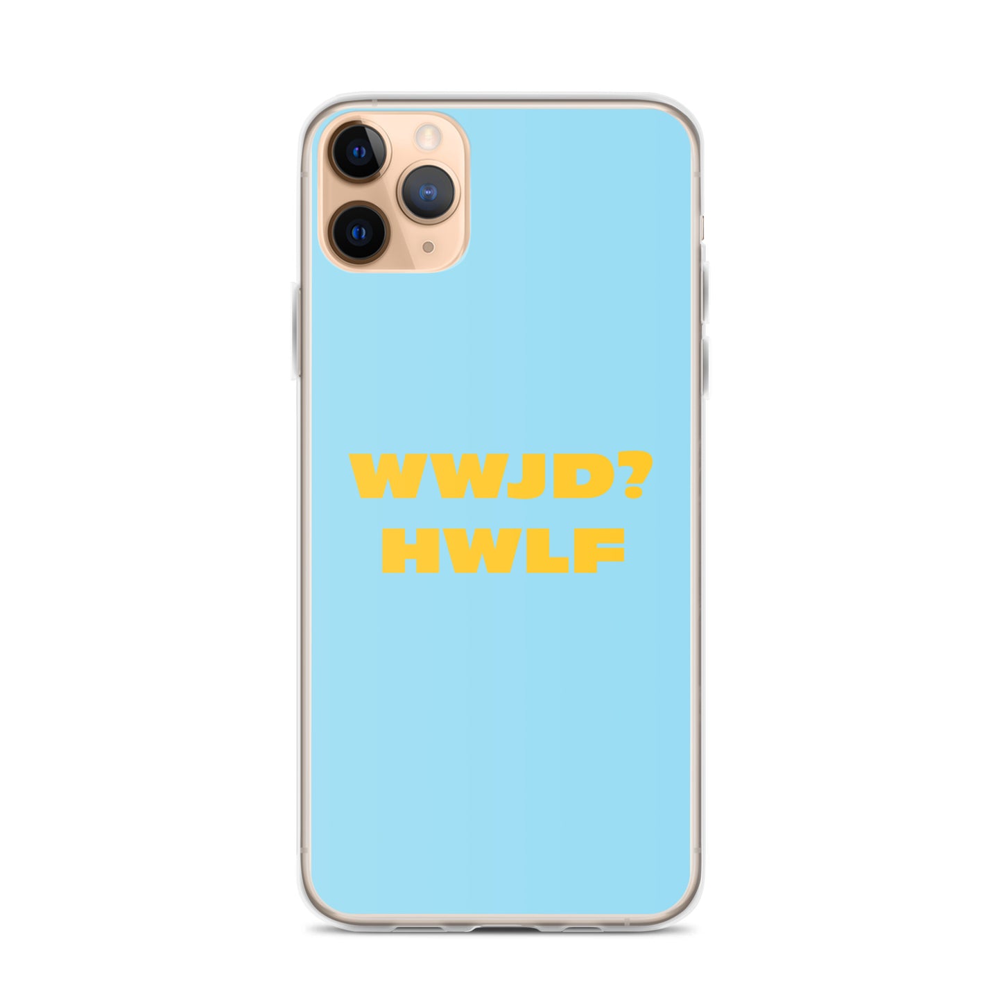 iPhone® Cases – WWJD? HWLF (blue/gold; available for most models)