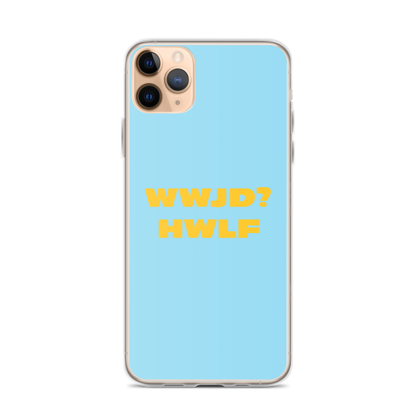 iPhone® Cases – WWJD? HWLF (blue/gold; available for most models)