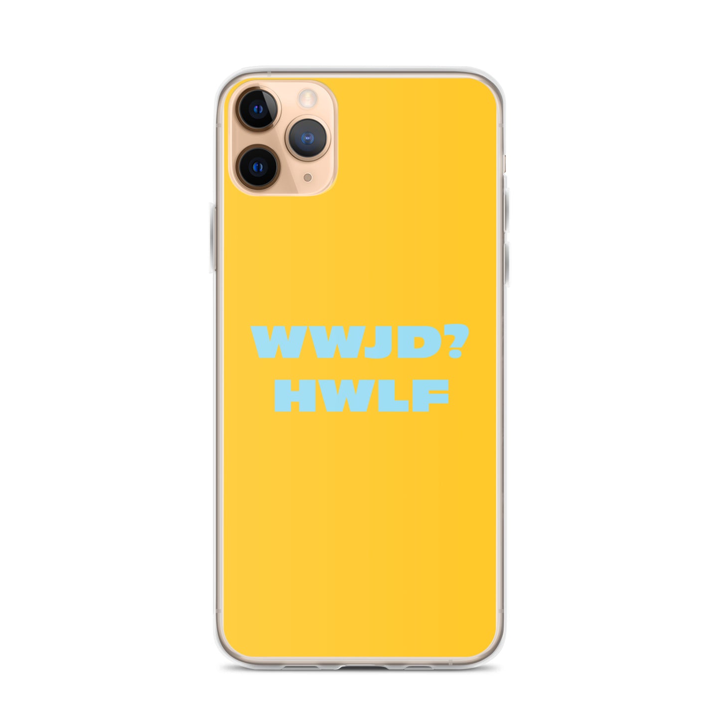 iPhone® Cases – WWJD? HWLF (gold/blue; available for most models)