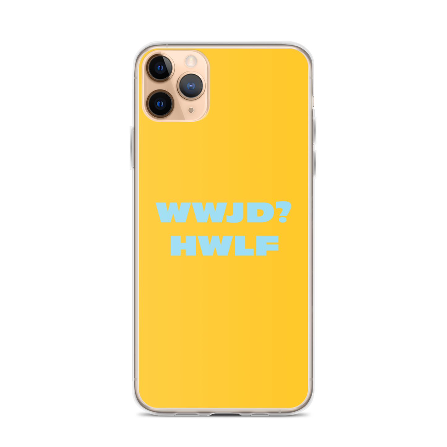 iPhone® Cases – WWJD? HWLF (gold/blue; available for most models)