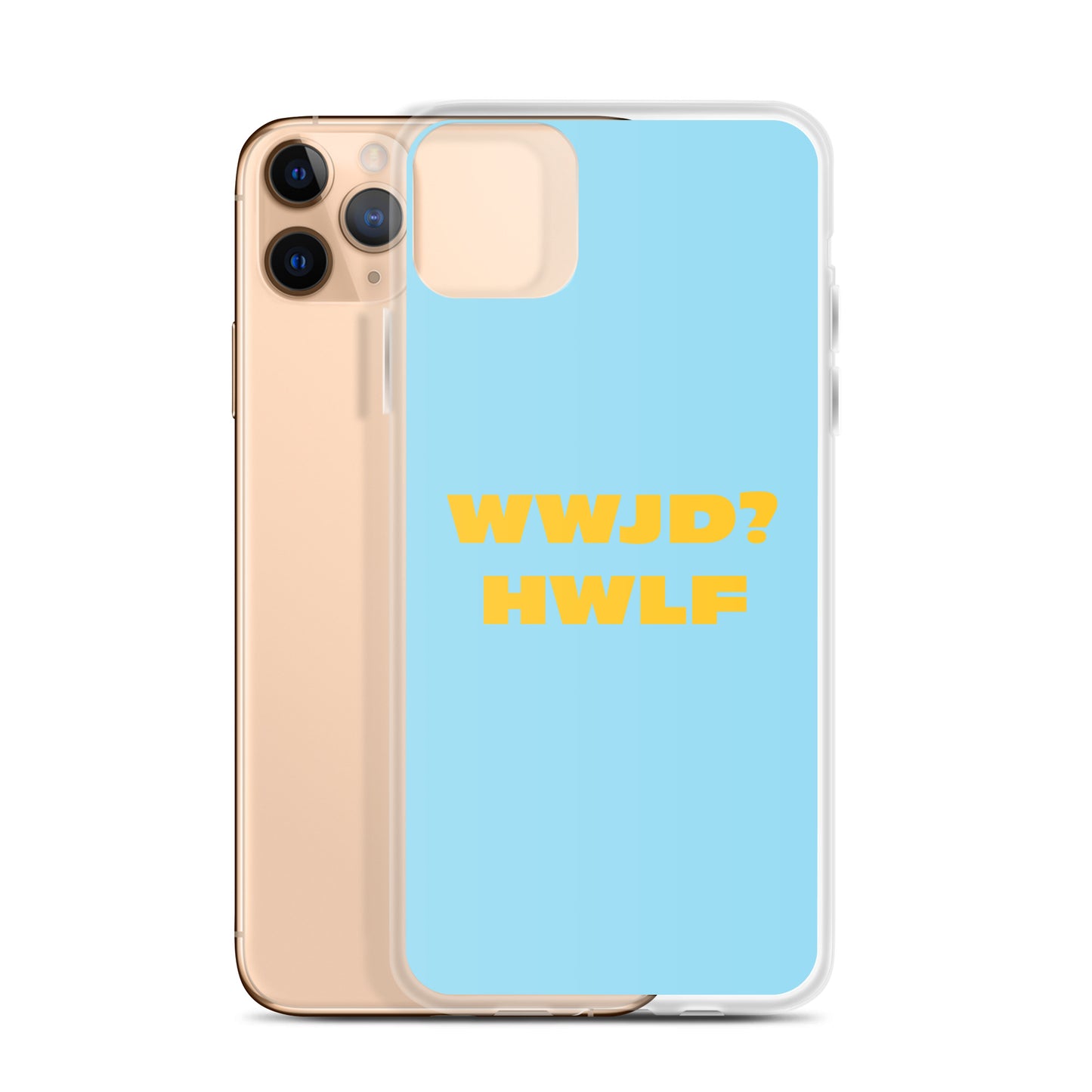 iPhone® Cases – WWJD? HWLF (blue/gold; available for most models)