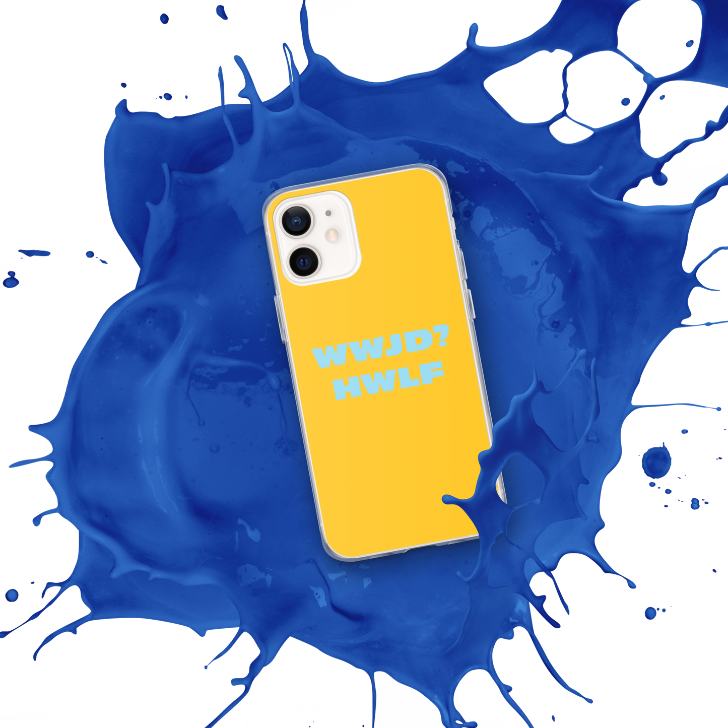 iPhone® Cases – WWJD? HWLF (gold/blue; available for most models)