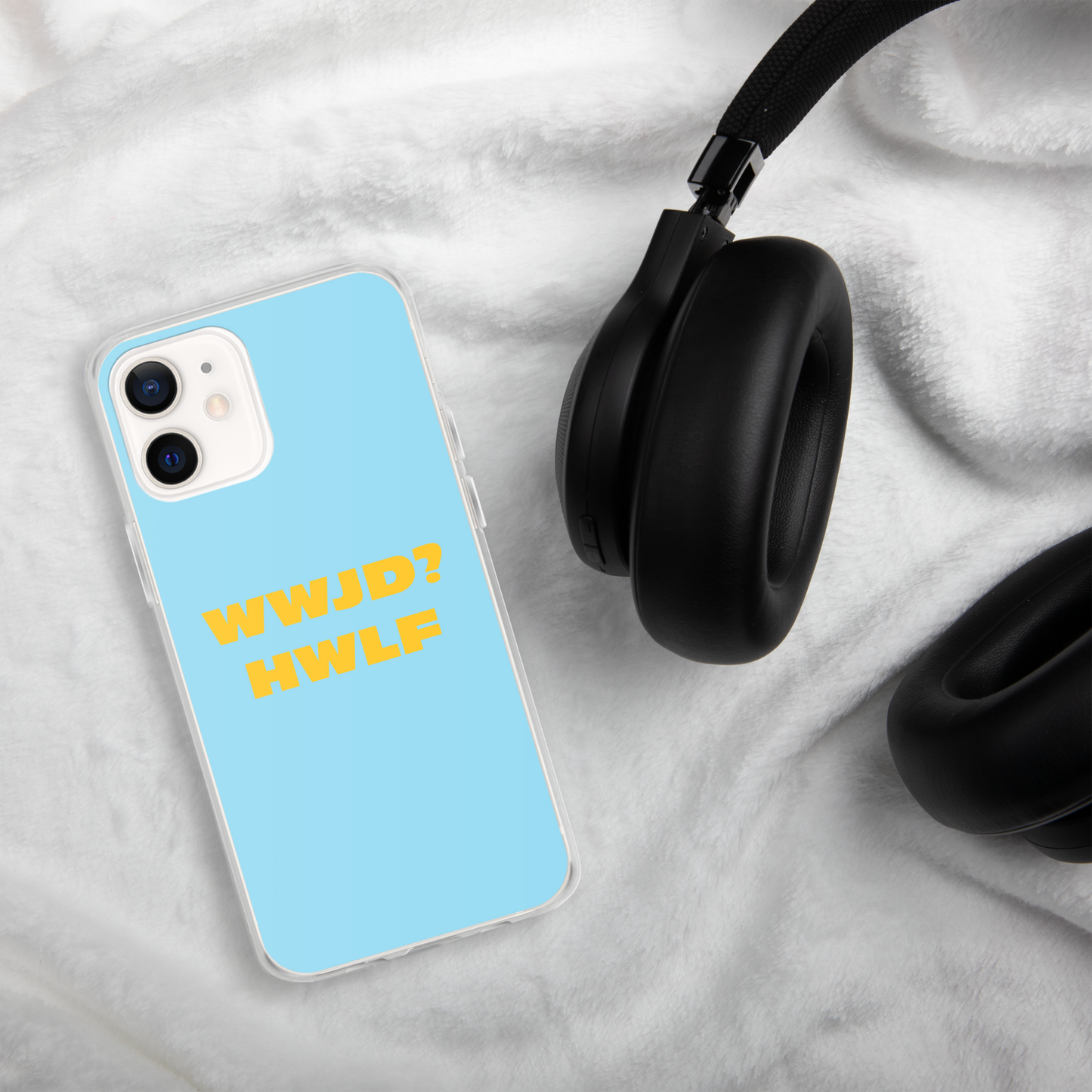 iPhone® Cases – WWJD? HWLF (blue/gold; available for most models)