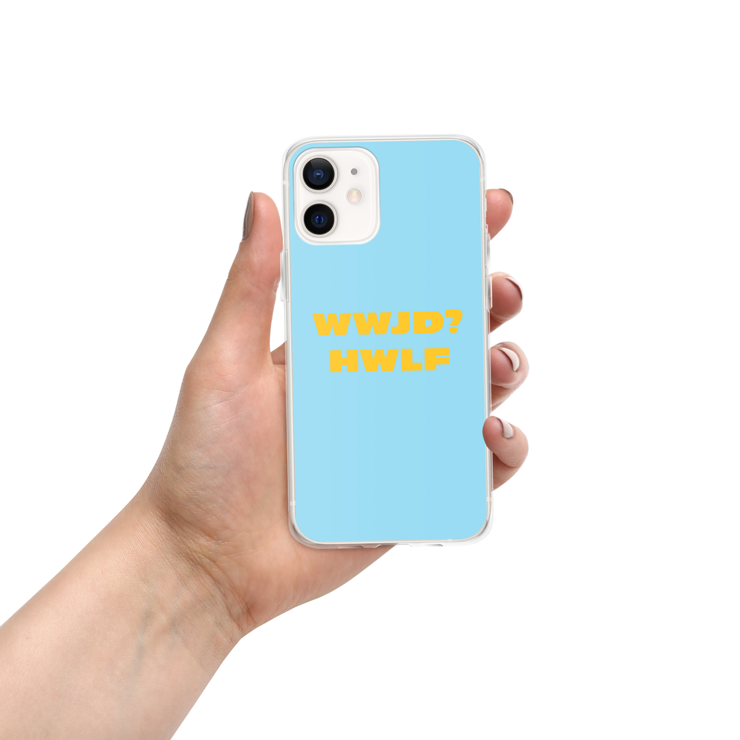 iPhone® Cases – WWJD? HWLF (blue/gold; available for most models)