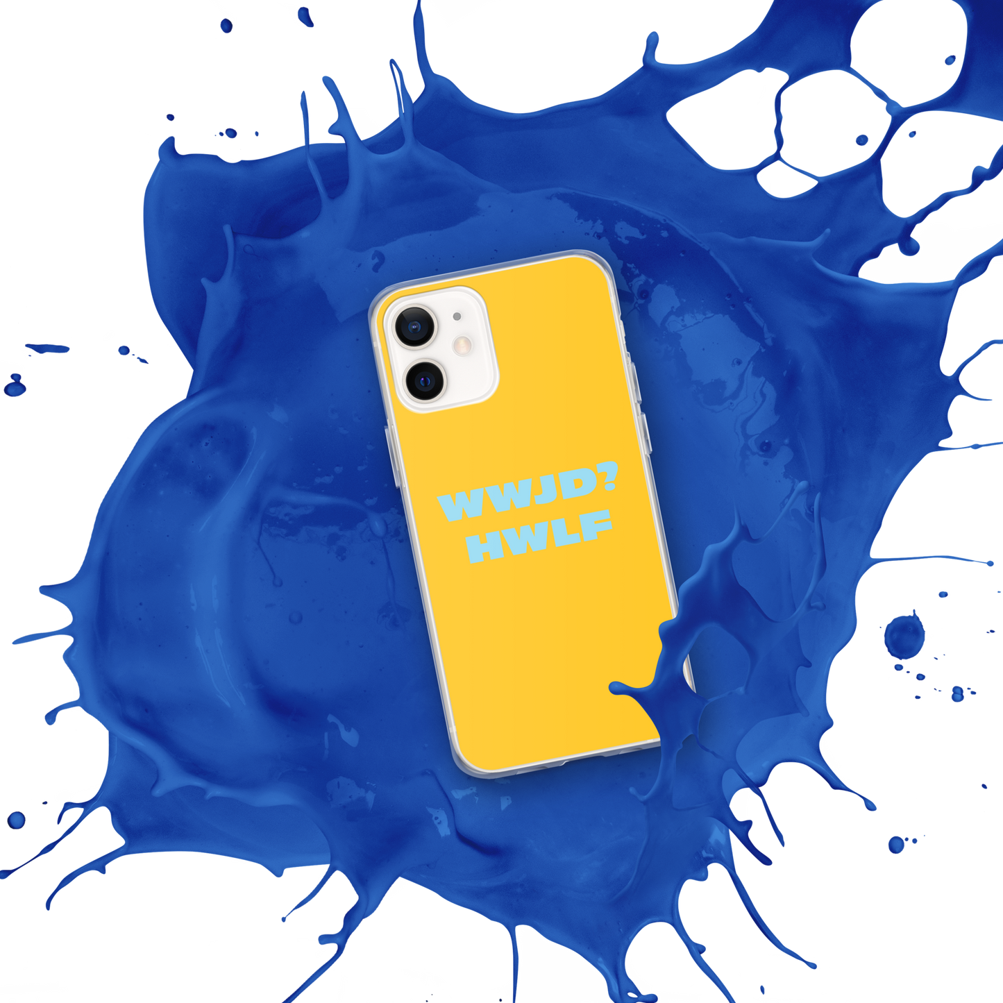 iPhone® Cases – WWJD? HWLF (gold/blue; available for most models)